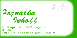 hajnalka imhoff business card